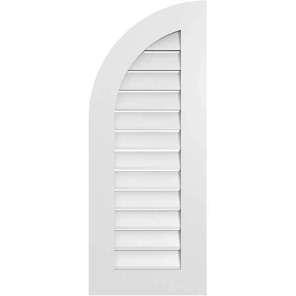 Ekena Millwork Quarter Round Top Left Surface Mount PVC Gable Vent w/ 3-1/2"W x 1"P Standard Frame, 16"W x 40"H GVPQL16X4001SF - main
